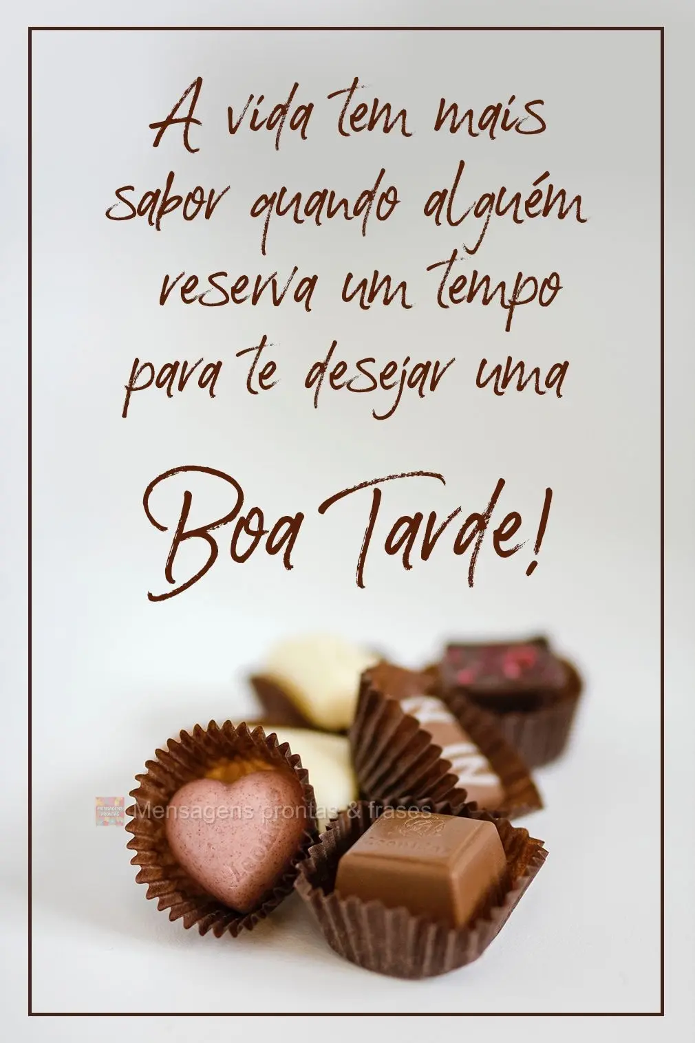 A vida tem mais sabor quando alguém reserva um tempo para te desejar uma Boa Tarde!