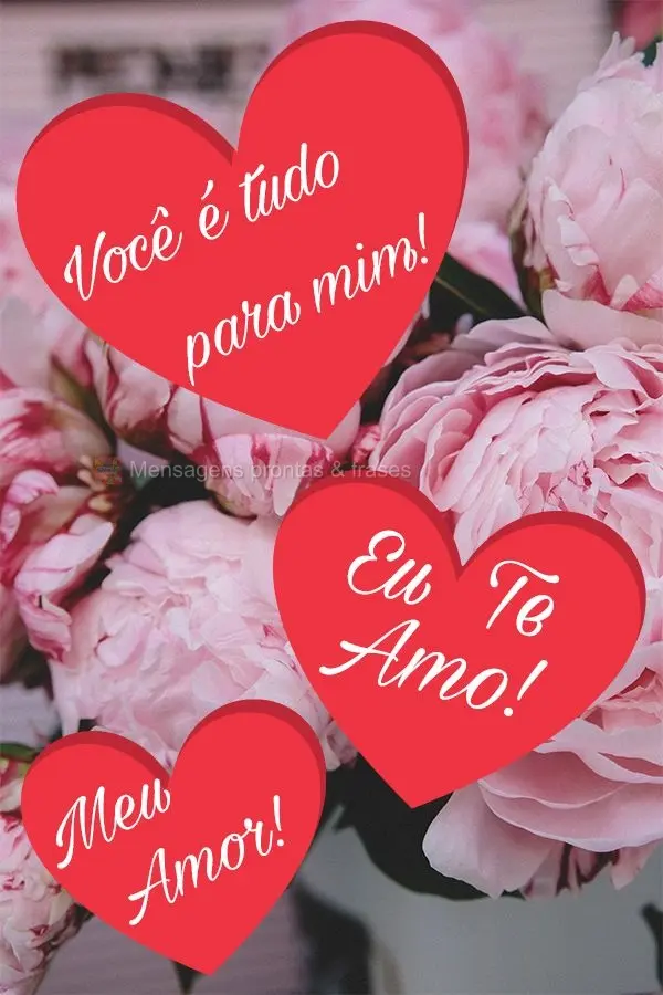 Você é tudo para mim! Eu te Amo! Meu Amor!