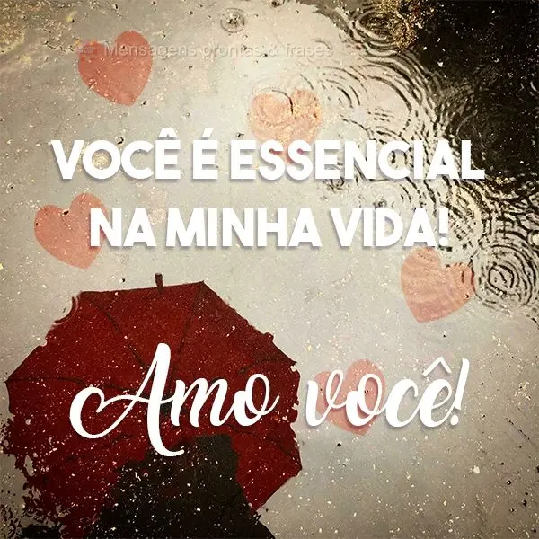 Você é essencial na minha vida!  Amo você!