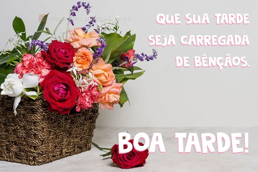 Que sua tarde seja carregada de bênçãos.   Boa Tarde!