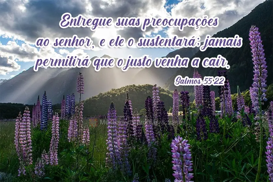 Entregue suas preocupações ao Senhor, e ele o sustentará; jamais permitirá que o justo venha a cair. 
 Salmos 55:22