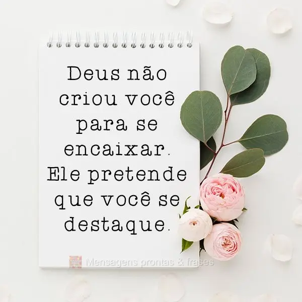 Deus não criou você para se encaixar. Ele pretende que você se destaque.
