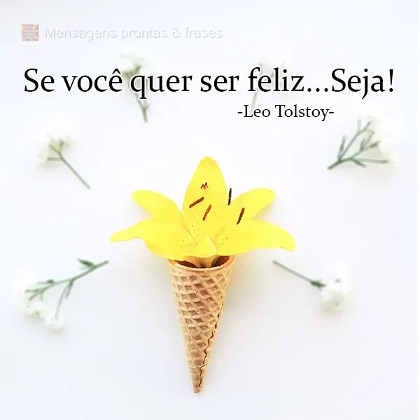 Se você quer ser feliz...Seja! 
 Leo Tolstoy