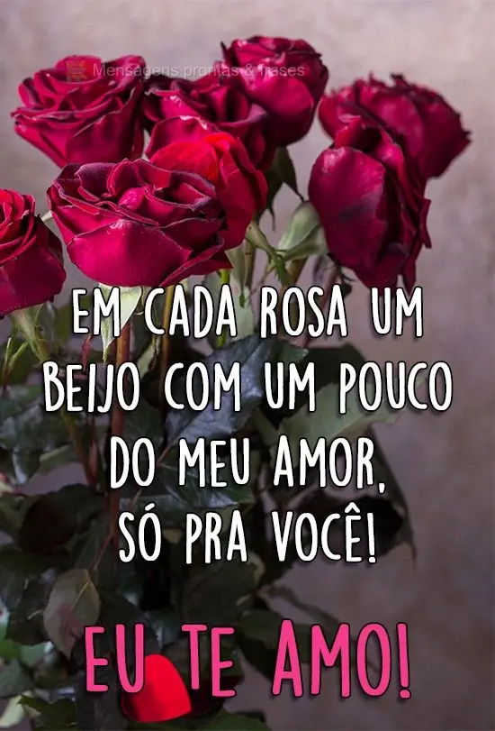 Em cada rosa um beijo com um pouco do meu amor, só pra você! 
 Eu te amo!