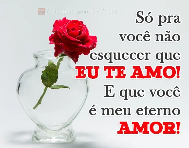 Só pra você não esquecer que Eu te Amo! E que você é meu eterno amor!
