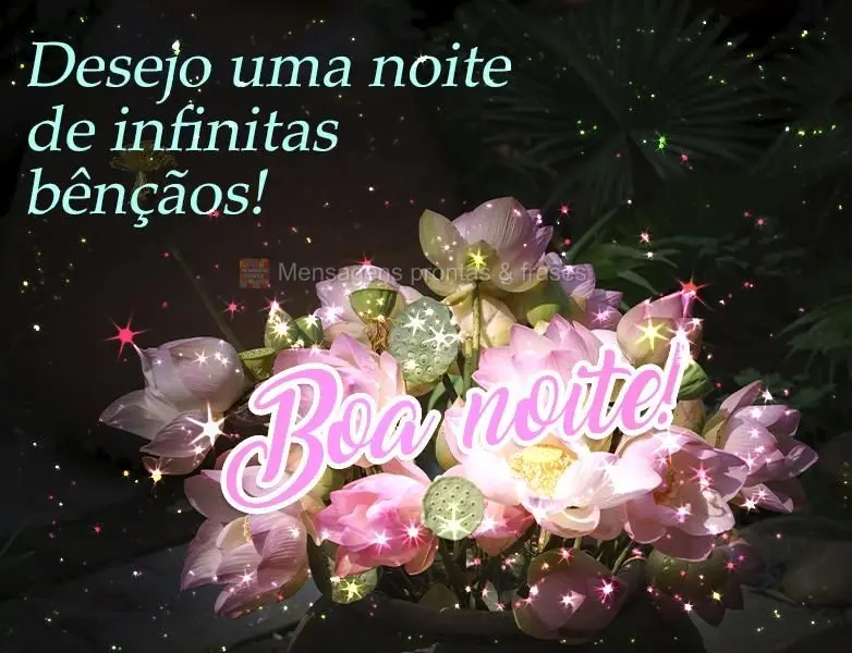 Desejo uma noite de infinitas bênçãos! 
 Boa noite!