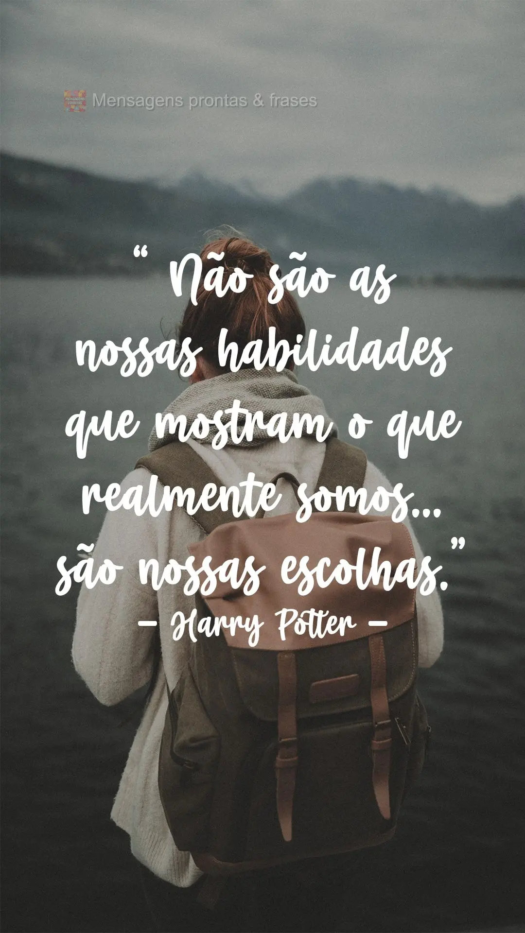 “Não são as nossas habilidades que mostram o que realmente somos...são nossas escolhas.”  Harry Potter