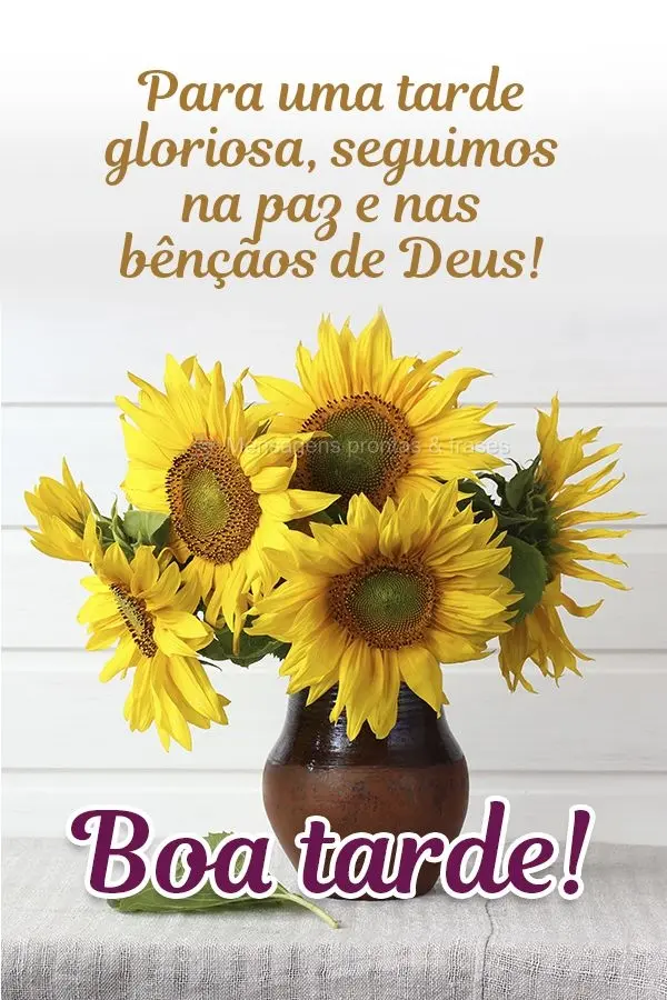 Para uma tarde gloriosa seguimos na paz e nas bênçãos de Deus! Boa tarde! 