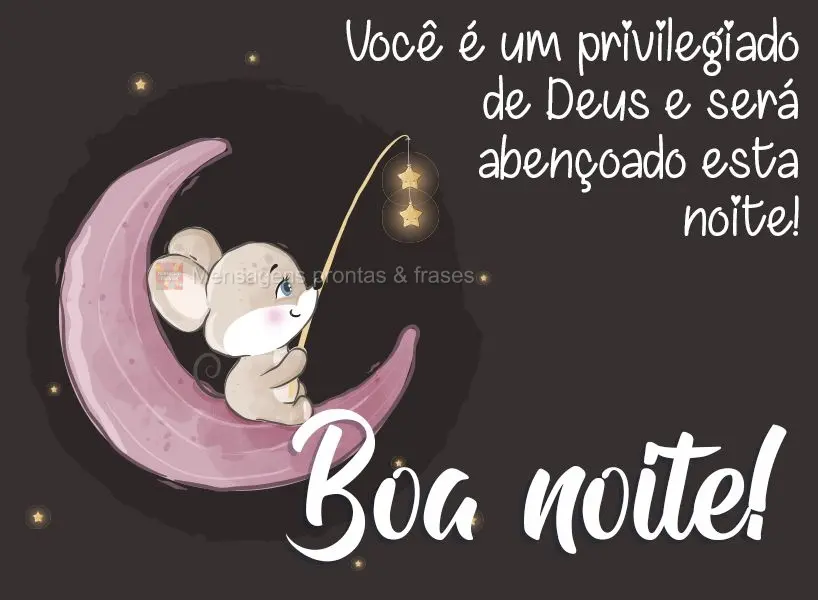 Você é um privilegiado de Deus e será abençoado esta noite! Boa noite! 