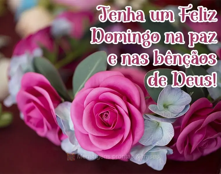 Tenha um Feliz Domingo na paz e nas bênçãos de Deus!