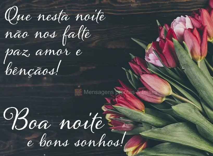 Que nesta noite não nos falte paz, amor e bênçãos!  Boa noite e bons sonhos!