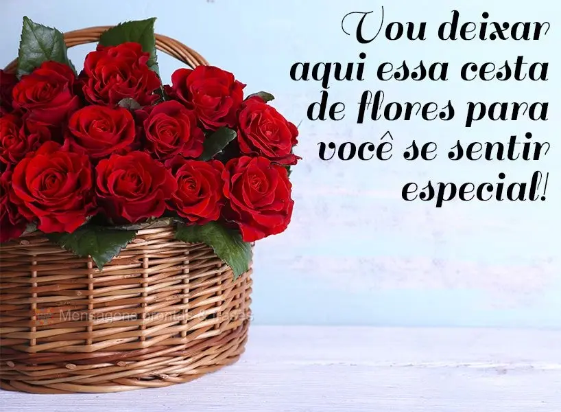 Vou deixar aqui essa cesta de flores para você se sentir especial!