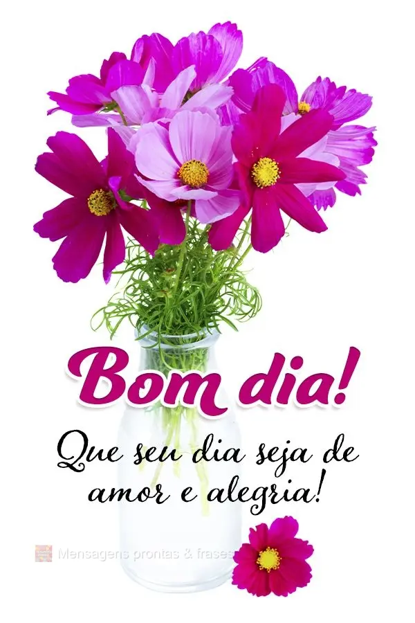 Que seu dia seja de amor e alegria! Bom dia!