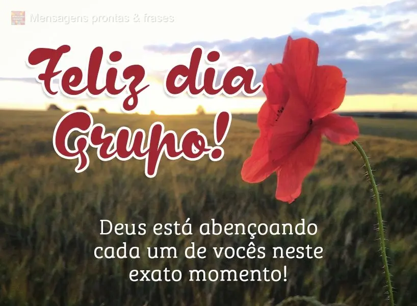 Deus está abençoando cada um de vocês neste exato momento! Feliz dia grupo! 