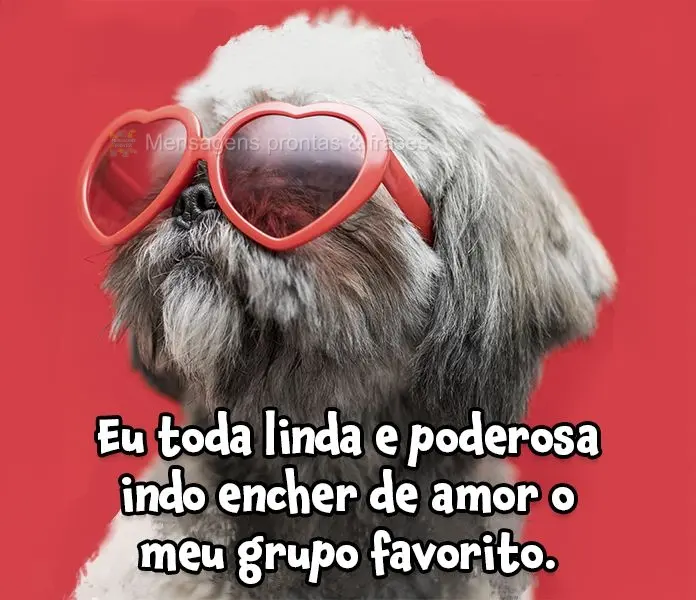 Eu toda linda e poderosa indo encher de amor o meu grupo favorito.