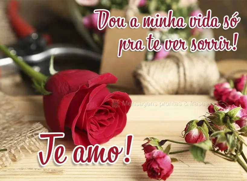 Dou tudo pra te ver sorrir! Te amo!