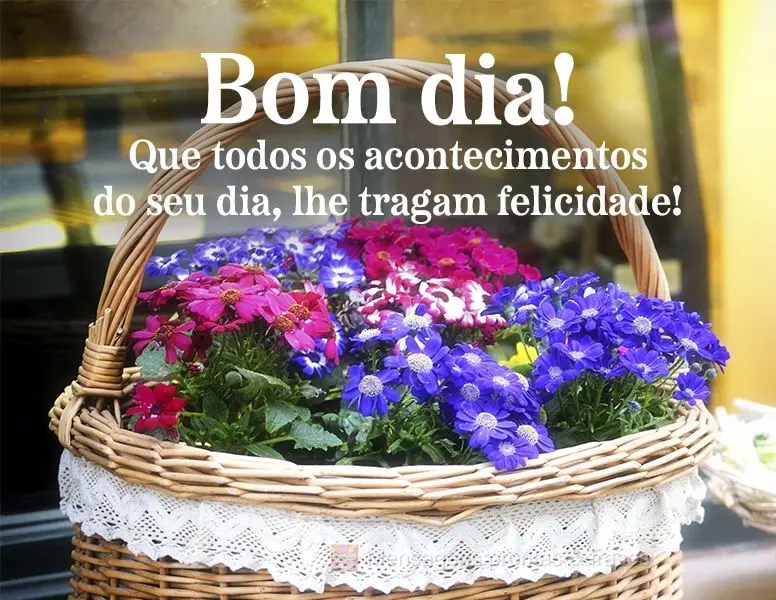 Que todos os acontecimentos do seu dia lhe tragam felicidade! Bom dia!