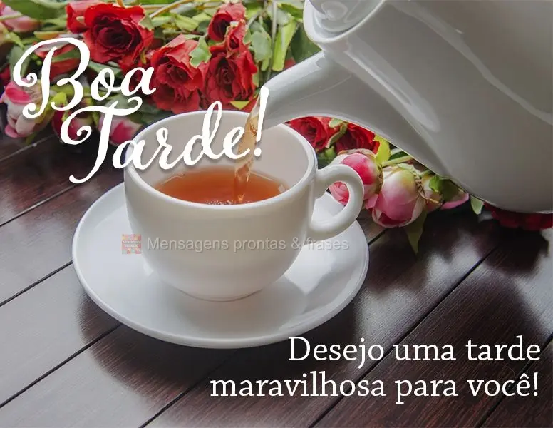 Desejo uma tarde maravilhosa para você! Boa tarde!