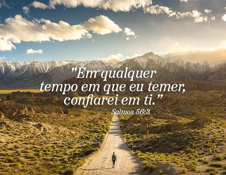 "Em qualquer tempo em que eu temer, confiarei em ti.” Salmos 56:3