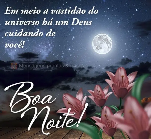 Em meio a vastidão do universo há um Deus cuidando de você! Boa noite!