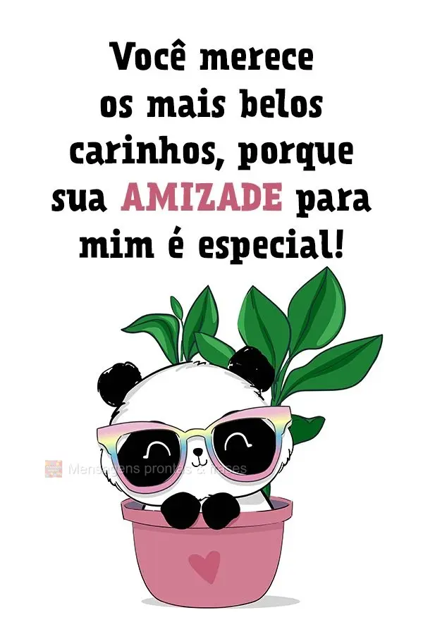 Você merece os mais belos carinhos, porque sua amizade para mim é especial!