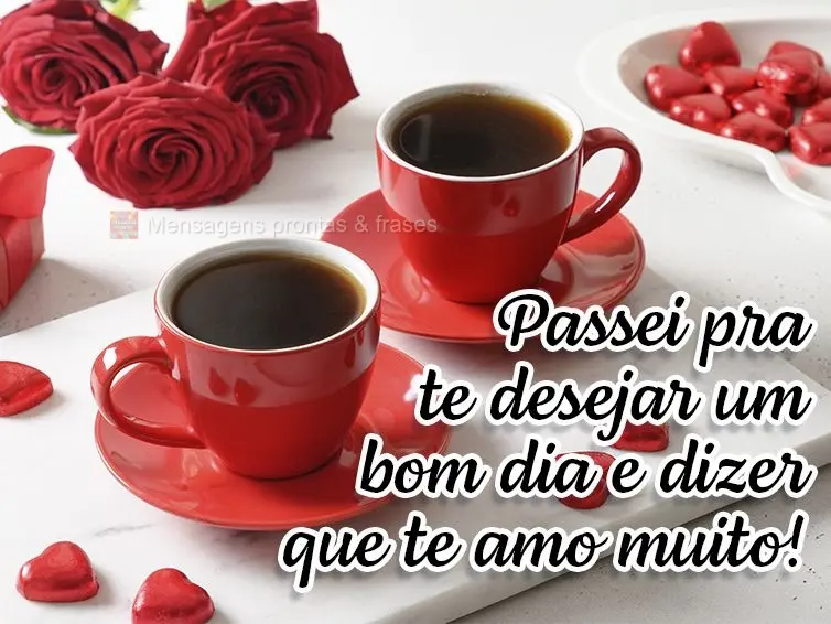 Passei pra te desejar um bom dia e dizer que te amo muito!