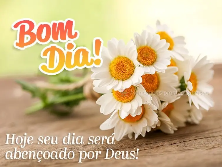 Hoje seu dia será abençoado por Deus! Bom dia!