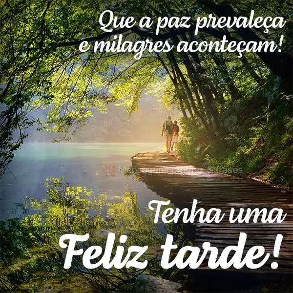 Que a paz prevaleça e milagres aconteçam! Tenha uma Feliz tarde!