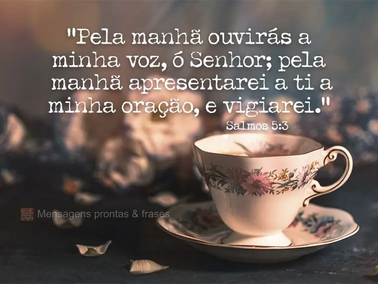 “Pela manhã ouvirás a minha voz, ó Senhor; pela manhã apresentarei a ti a minha oração, e vigiarei.” Salmos 5:3