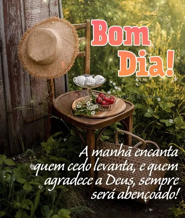 A manhã encanta quem cedo levanta, e quem agradece a Deus, sempre será abençoado! Bom dia!