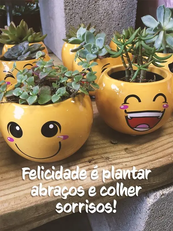 Felicidade é plantar abraços e colher sorrisos!