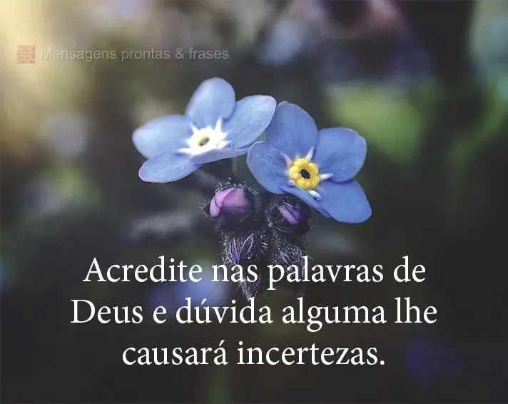 Acredite nas palavras de Deus e dúvida alguma lhe causará incerteza.