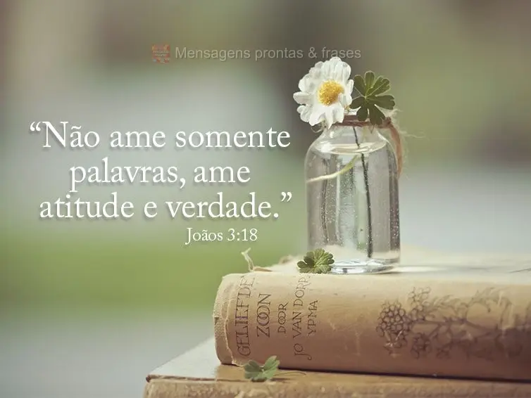 “Não ame somente palavras, ame atitude e verdade.”  Joãos 3:18