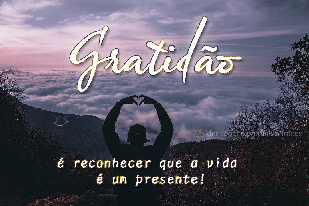 é reconhecer que a vida é um presente! Gratidão