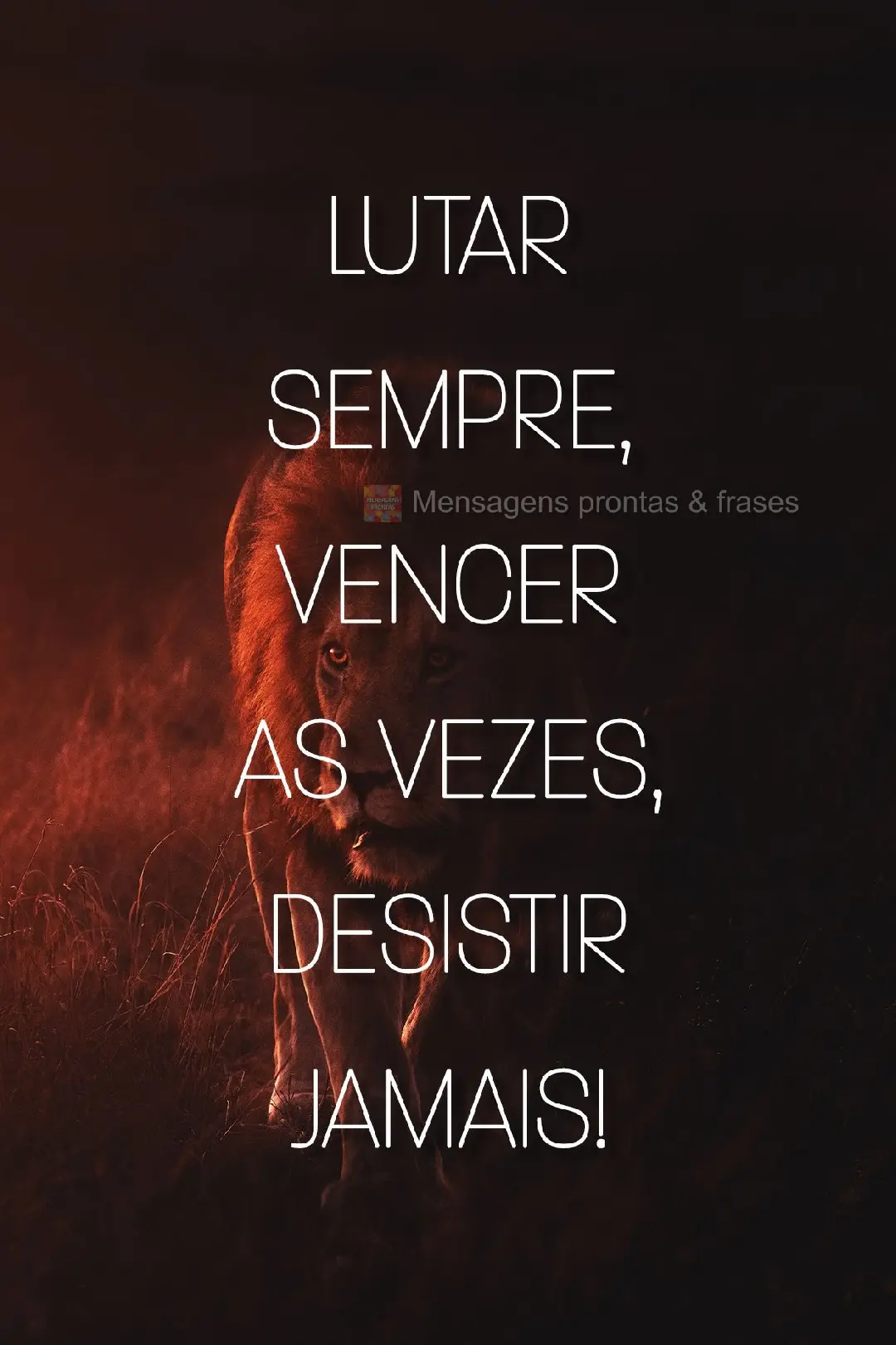 Lutar sempre, vencer as vezes, desistir jamais!