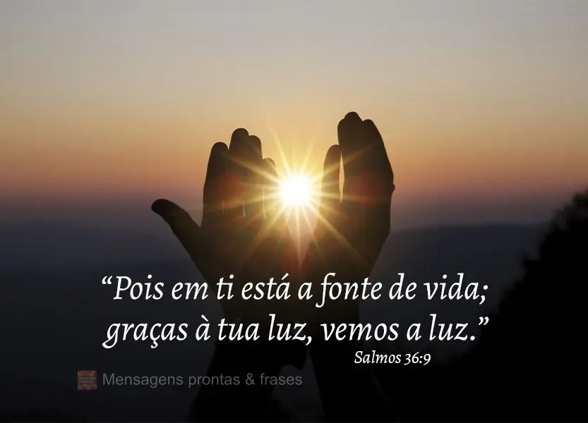 “Pois em ti está a fonte de vida; graças à tua luz, vemos a luz.” Salmos 36:9