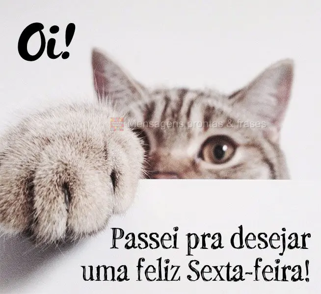 Oi! Passei pra desejar uma feliz Sexta-feira!