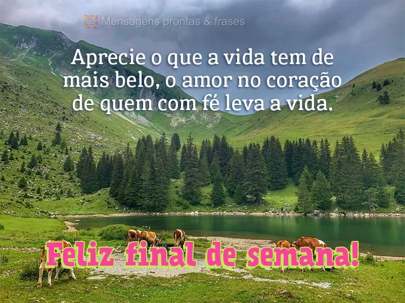 Aprecie o que a vida tem de mais belo, o amor no coração de quem com fé leva a vida. Feliz final de semana! 