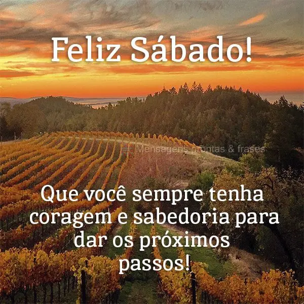 Que você sempre tenha coragem e sabedoria para dar os próximos passos! Feliz Sábado!