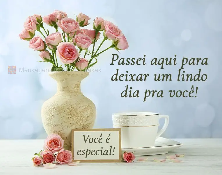 Passei aqui para deixar um lindo dia pra você! Você é especial!