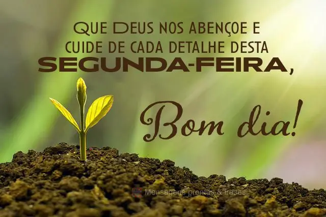 Que Deus nos abençoe e cuide de cada detalhe desta segunda-feira, bom dia! 