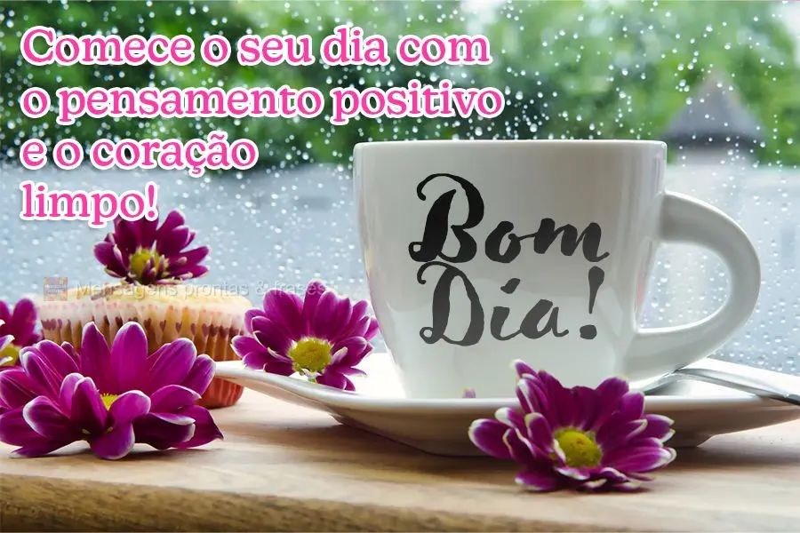 Comece o seu dia com o pensamento positivo e o coração limpo! Bom dia!  Bom dia!