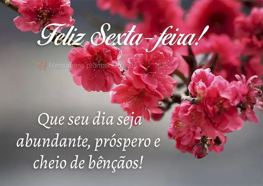 Que seu dia seja abundante, próspero e cheio de bênçãos! Feliz Sexta-feira! 