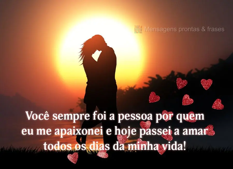 Você sempre foi a pessoa por quem eu me apaixonei e hoje passei a amar todos os dias da minha vida!