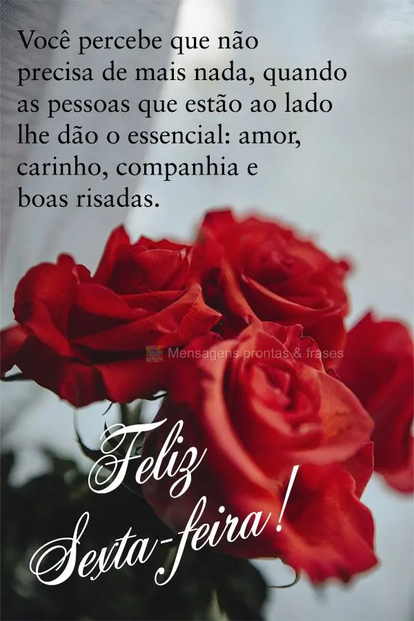 Você percebe que não precisa de mais nada, quando as pessoas que estão ao lado lhe dão o essencial: amor, carinho, companhia e boas risadas. Feliz Se...