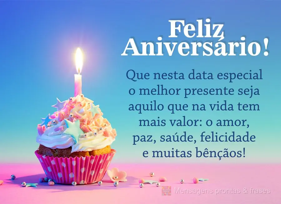 Que nesta data especial o melhor presente seja aquilo que na vida tem mais valor: o amor, paz, saúde, felicidade e muitas bênçãos! Feliz Aniversário...