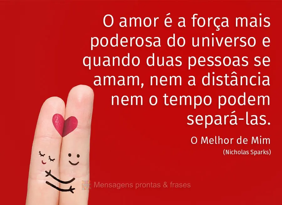 O amor é a força mais poderosa do universo e quando duas pessoas se amam, nem a distância nem o tempo podem separá-las. O Melhor de Mim (Nicholas Spa...