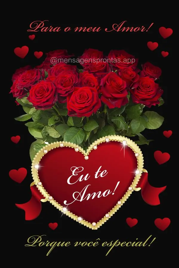 Para o meu amor! Eu te amo! Porque você é especial!