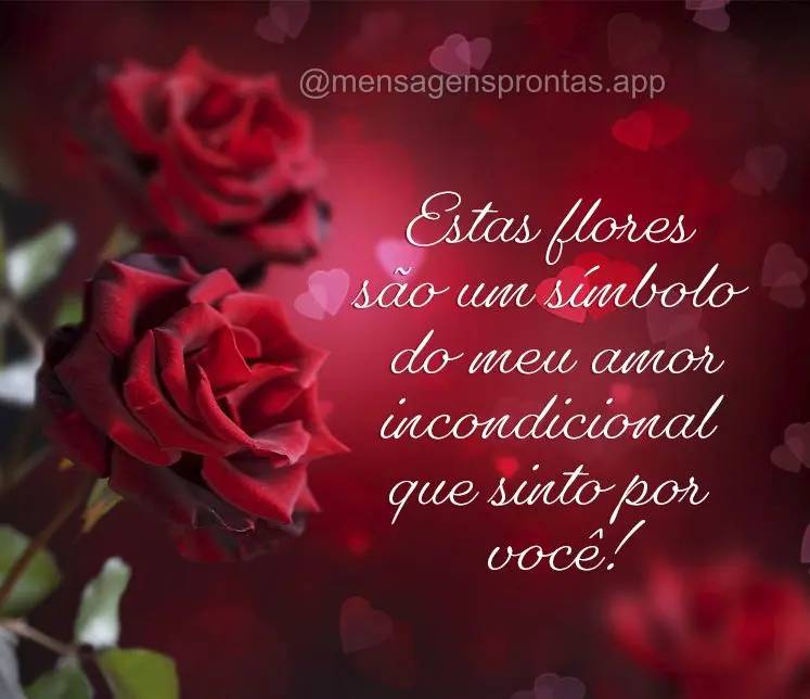 Estas flores são um símbolo do meu amor incondicional que sinto por você!