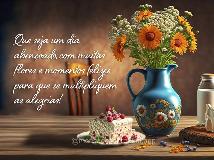 Que seja um dia abençoado, com muitas flores e momentos felizes para que se multipliquem as alegrias!